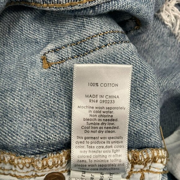 PACSUN Women's Mom Shorts Raw Hem Distressed 100% Cotton Denim Shorts Size 25 - Picture 8 of 13